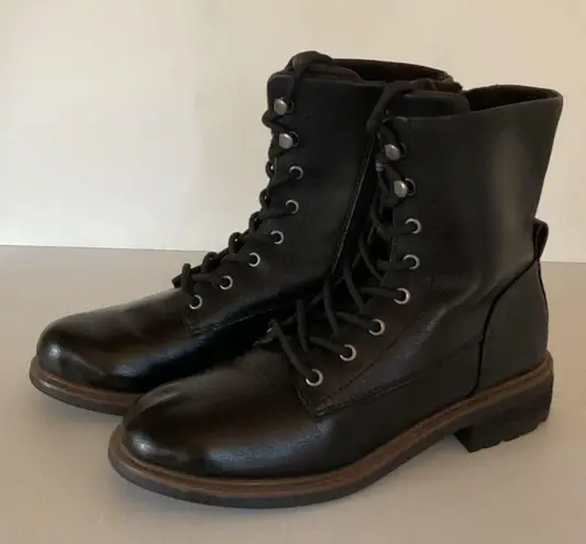 B.O.C Black Combat Boots Women’s Size 7.5M Faux Leather Lace