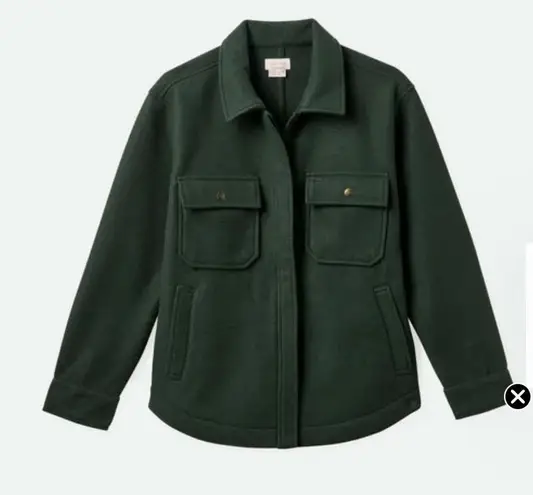 Brixton Durham Shirt Jacket Shacket Deep Forest Green Size Large Long Sleeve