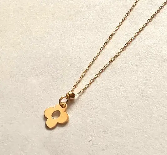 Tehrani Jewelry Clover necklace 14k REAL solid gold Necklace | perfect gift | minimal real gold necklace | streetwear solid gold necklace |