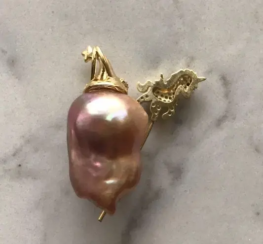 Baroque Pearl Little Monster Pendant With Moveable Wand
