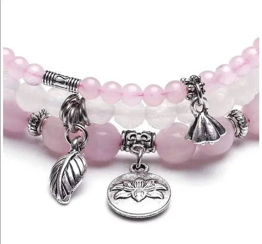 Rose Quartz 3 piece chakra bracelet heal crystals