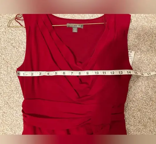 Roz & Ali Sleeveless Cowl Neck Dress Red Womens 6P