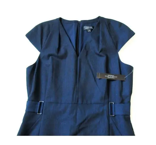 Tahari NWT ASL Kilo in Navy Blue Cap Sleeve V-neck Stretch Sheath Dress 10 $159