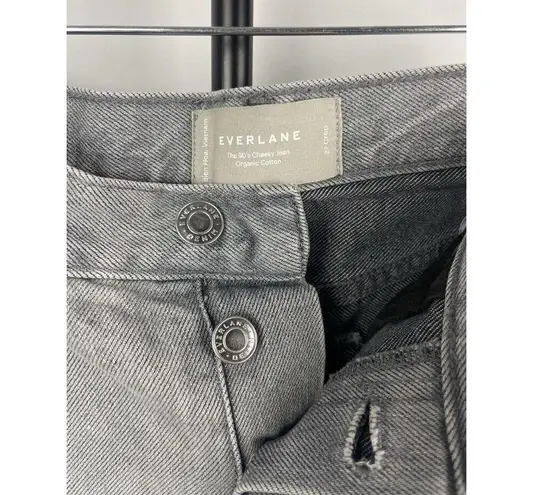 Everlane  Light Gray 90’s Cheeky Crop Org Cotton Button Fly Denim Jeans Size 27