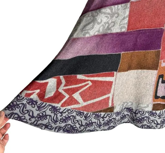 Etro Art Deco Wool Cashmere Silk Skirt IT44 US 8 Purple