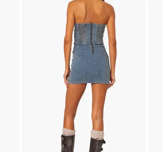 Edikted Strapless Denim Mini Dress