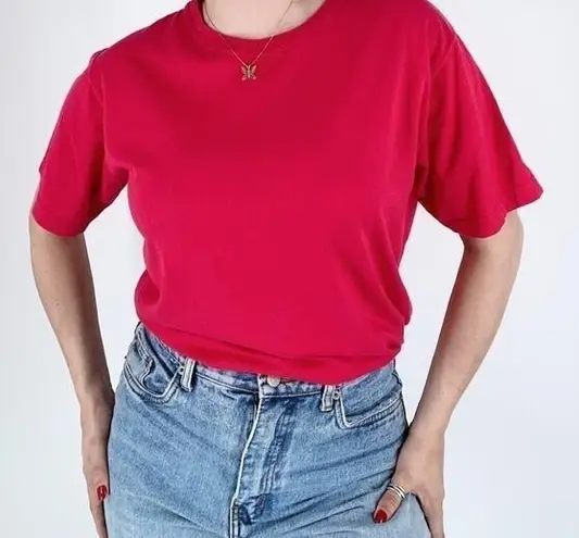 Vintage 80s Saks Fifth Avenue Pink Short Sleeve Tee Size M