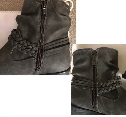 Easy Street Gray Braided Ankle Booties