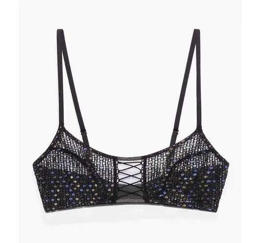 ✨Savage X Fenty DISCO LACE UP SZ MEDIUM BRALETTE✨ Black
