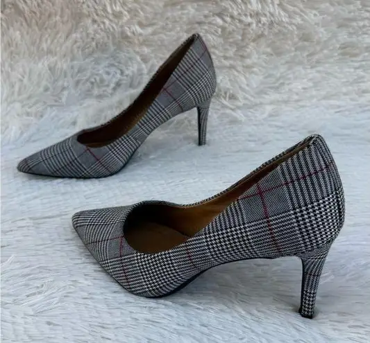 14th & Union Women’s Black plaid Pointed Toe Stiletto pump Heels 7M party