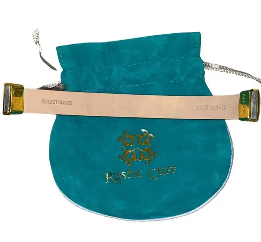 Rustic Cuff  Haley Brown Calf Hair Cuff with Gold Ends & Magnetic Closure - Image 3