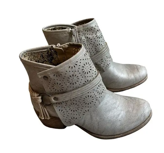 Corky's Tootsie Faux Leather Western Round Toe Harness Ankle Boot, Sz 6