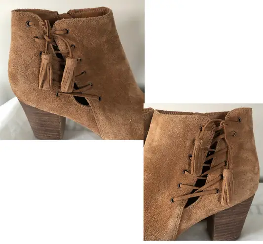 Franco Fortini Tan Suede Ankle Booties