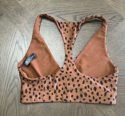 Beach Riot Twist Sports Bra Top Brown Spot, Large, $98