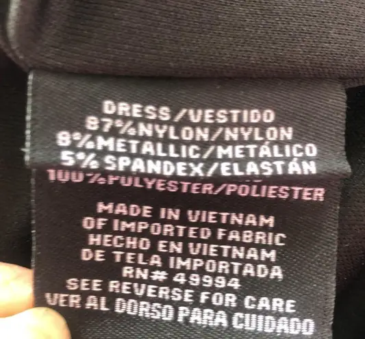 R & M Richards sparkly back drape dress