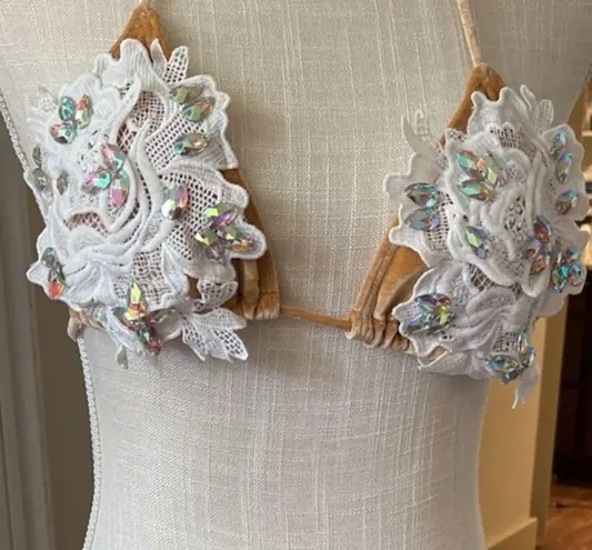 Bikini Custom Velour Lace Embellished Festival High Quality Boutique Swimwear