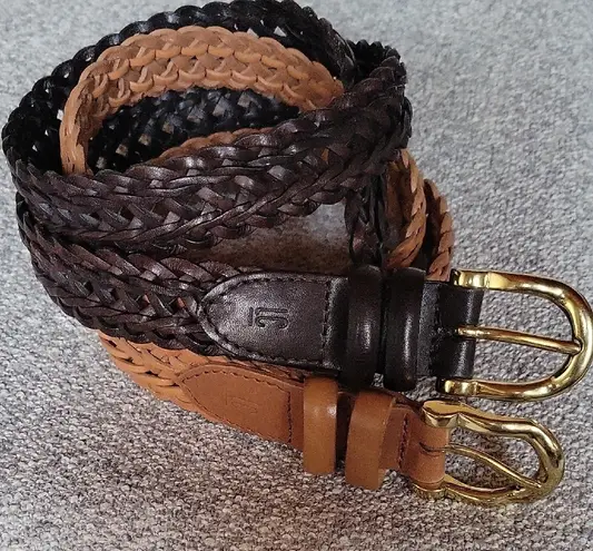 L.C.I Vintage Braided 1999 Leather Belt Set