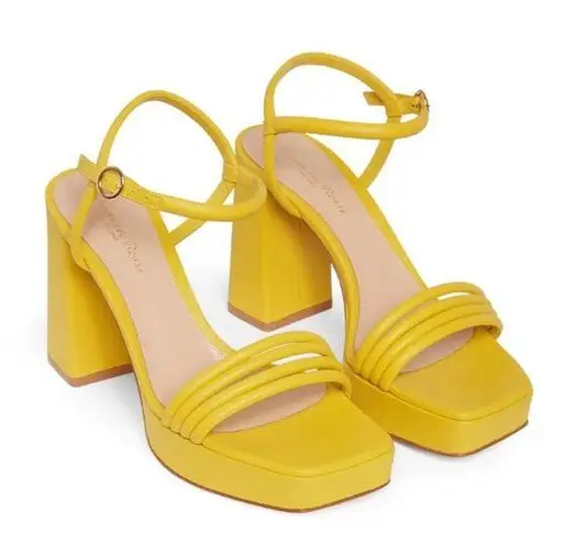 Gianvito Rossi  Lena 70 Leather Platform Sandal In Yellow