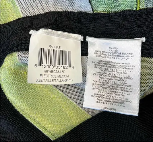 Herve Leger Rachael Striped Ripple Bandage Dress S