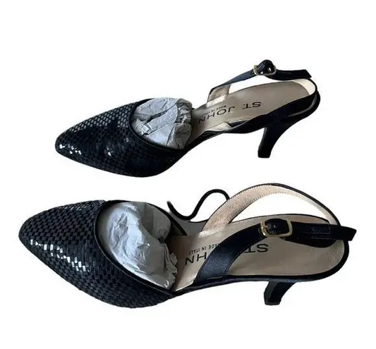 St. John Brand New Paillettes SlingBack Vintage Pump Heel Heel With Dust Bag 6.5B