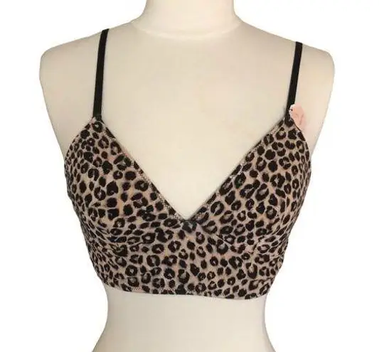 Forever 21  Flattering Comfortable Animal Print Adjustable Straps Bralette Small