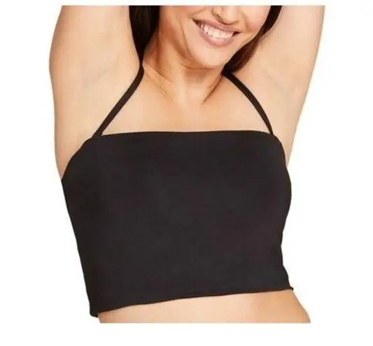 NWT Andie Swim The Aruba Halter Swim Stretch Top Adjustable Tie XS Black #2587