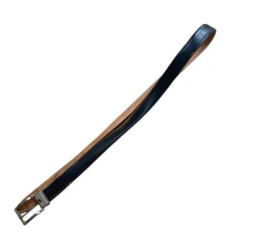 Dolce & Gabbana Women’s XL Italian Leather Belt Black With Silver Buckle Minimal