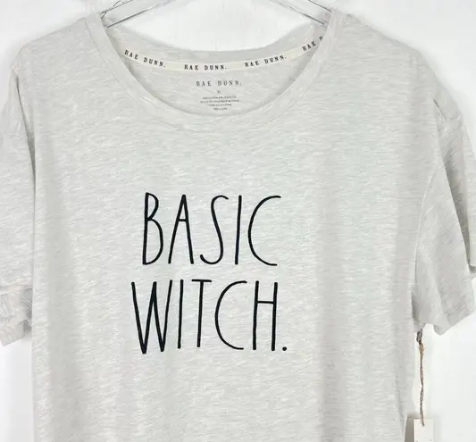 Rae Dunn NWT  Basic Witch Short Sleeve T-Shirt Tee Halloween Gray Size XL NEW