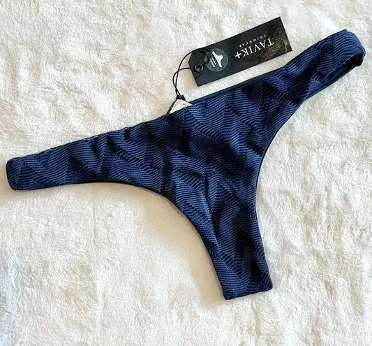 NWT Tavik Ali Textured Chevron Mini Swim Bottom in Ombre Blue