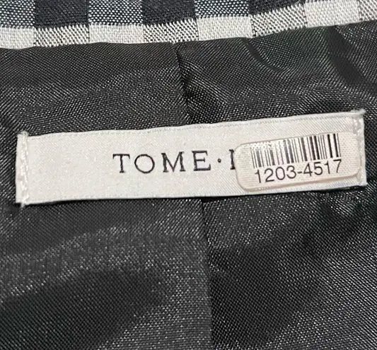 Tome Check Scarf Lapel Jacket Size 2