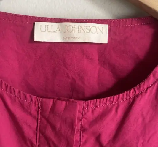 Ulla Johnson Mila Peplum Cotton Top in Rosebud