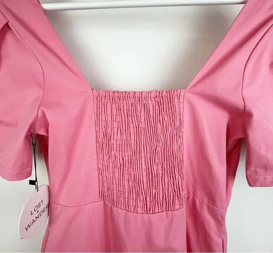 Lost + Wander Pink Garnet Lightweight Denim Mini Dress One Size