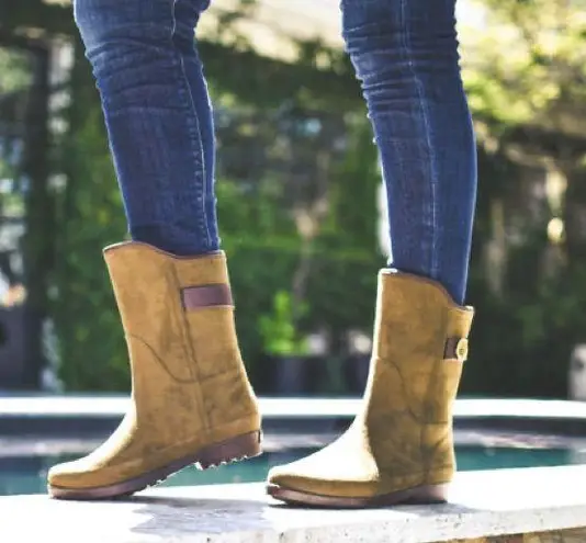 Charleston Shoe Co Legare Mid Calf Rain Boots Olive Brown Size 7 Green