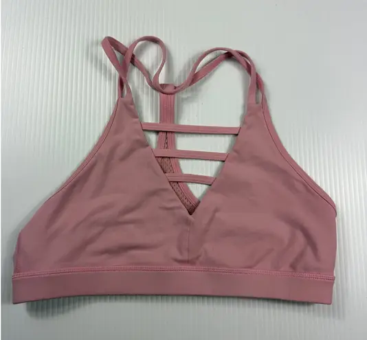 Zyla Active Light Support Sports Bra Strappy Back Mauve Pink Medium