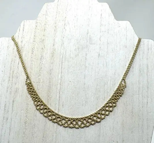 Twisted Solid 14K yellow gold  mesh rope necklace, 5.4g