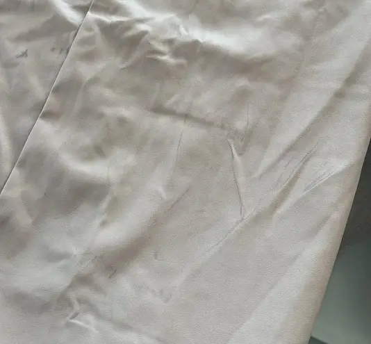 Enza Costa Leather Midi Pull On Wrap Skirt, Putty/Beige Size 2 New w/Tag