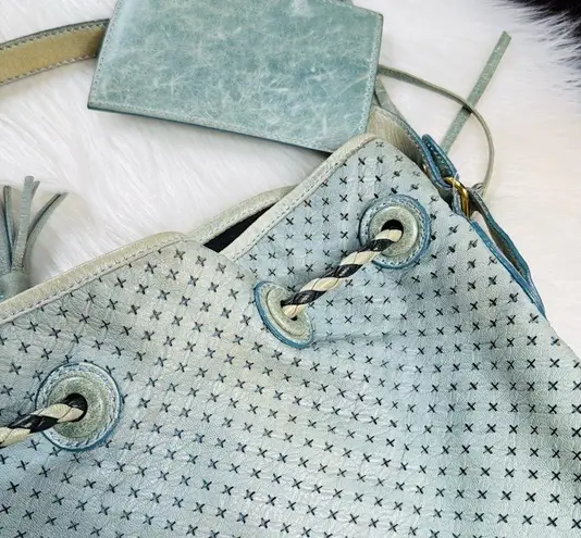 Balenciaga Pale Blue Arena Cross Pampille Bag