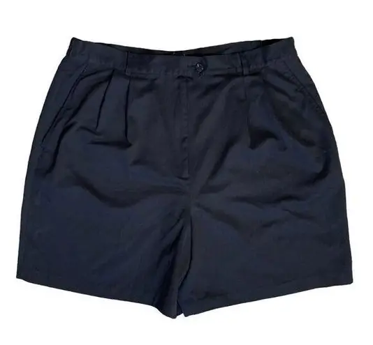 IZOD Womens X-tra Dry Pleated Black Button Front Golf Shorts Size 16 - Image 1