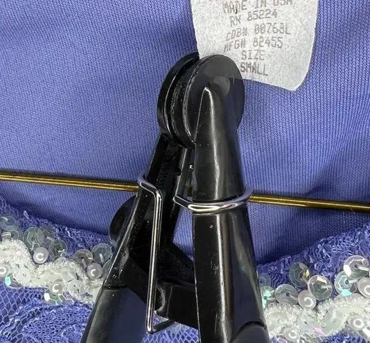 Jonden by Linda Leal periwinkle lace short sleeve top Size Small Purple