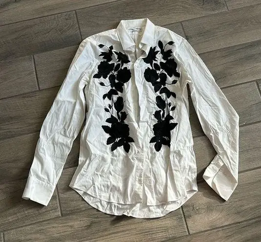 Alexander McQueen embroidered button front shirt