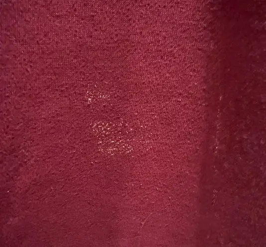 Burgundy Sweater with Knitted Neck and Cuffs and Embroidery Size 1X