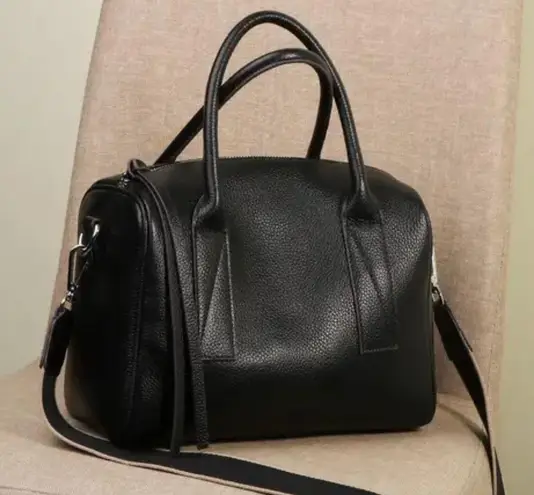 Genuine Leather Bag Tote Crossbody Bag Handbag Shoulder Bag Black