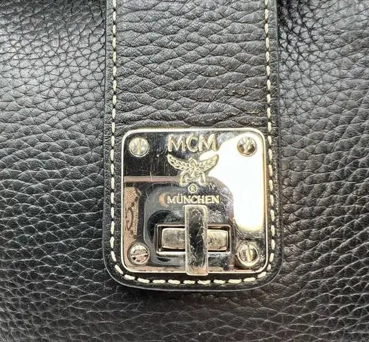 MCM  Small Black Leather Hobo Bag