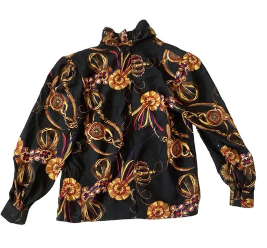 Vintage Marlins Blouse Black Size 6