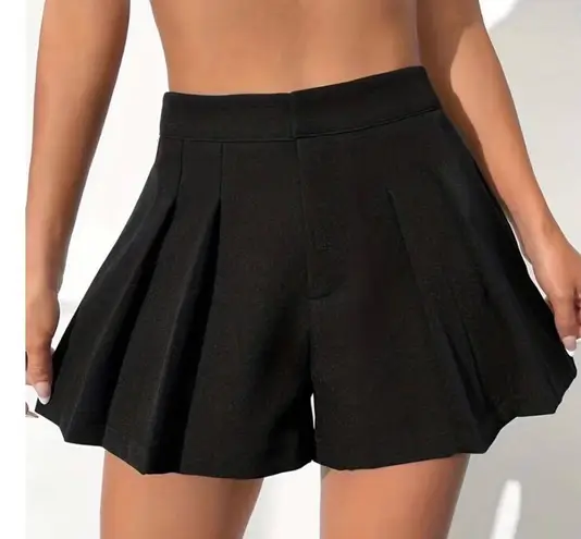 Women’s Korean Fashion Pleated Shorts Skort Tennis Core Black Size M