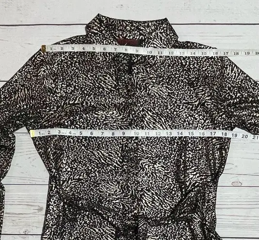 Misha Collection MISHCA Leopard Metallic Tie Front Top Size M