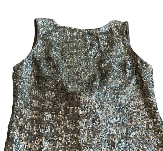 Dress the Population Grey Sequin Mini Dress Bodycon Sleeveless Size Small