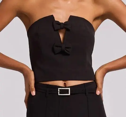 Generation Love NWT black bow bustier top