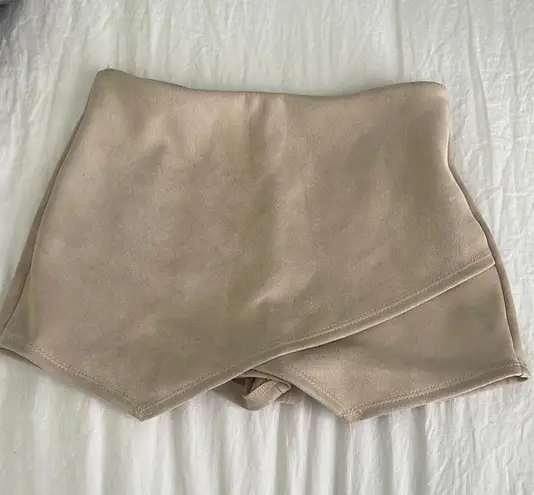 These Three Boutique Tan Velvet Skort