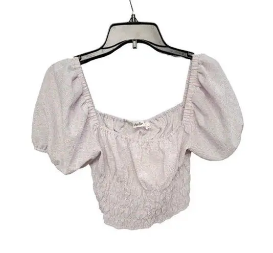 Elodie NWT Women's White Off Shoulder Smocked Elastic Cropped Blouse M B30.1